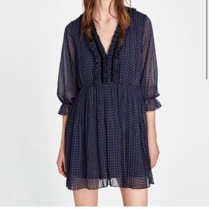 Polka dot pleated Zara dress
